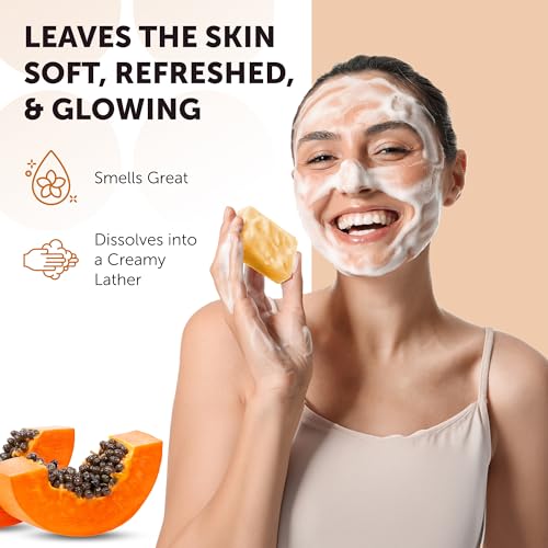 Papaya and Turmeric Kojic Acid Soap Bar, 2 Pack Q7163