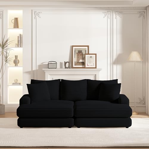 Beige Convertible Sectional Sofa Couch with Ottoman C844