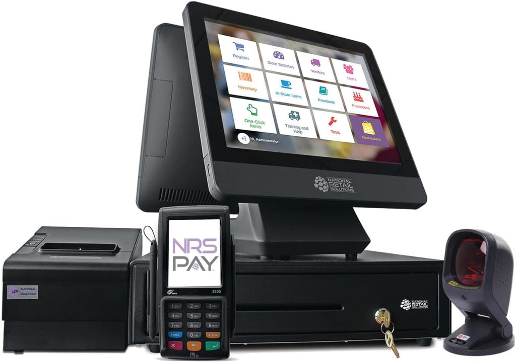 POS System Bundle with Touch Screen Monitor, Barcode Scanner & Thermal Receipt Printer I365342