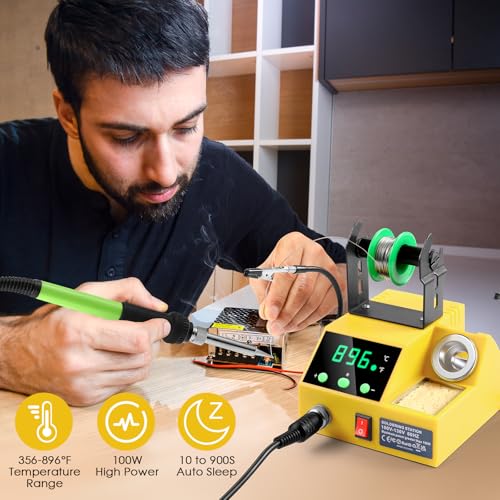 100W Digital Display Soldering Iron Station Kit with 2 Helping Hands G43453