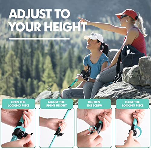 Adjustable Lightweight Collapsible Hiking Poles with Cork Grips Z575367