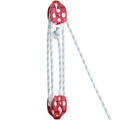 Twin Sheave Block and Tackle with Braid Rope 150Ft 30-35KN Capacity Double Pulley Rigging Rope N303