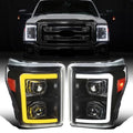 Black Dual Projector Headlights Assembly Pair K691