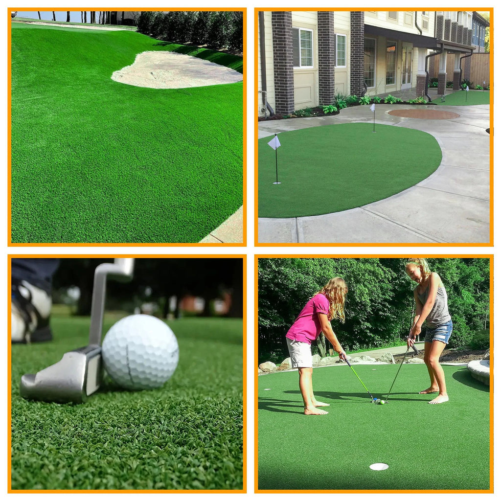 6'6" x 28' Green Artificial Turf Golf Hitting Mat M2654