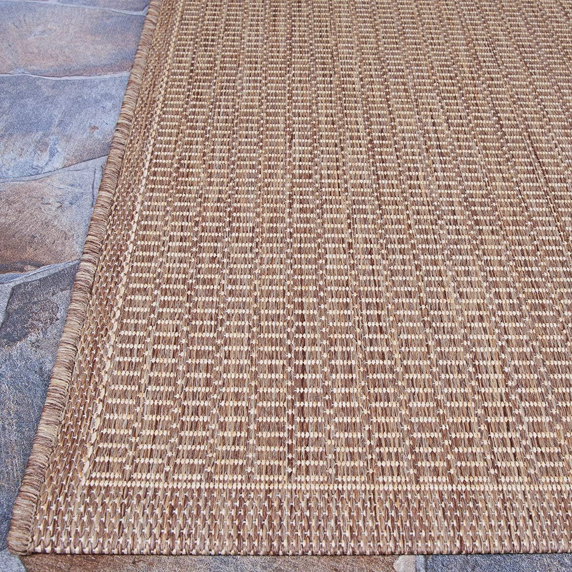 Cocoa Brown-Natural 7'6" Indoor/Outdoor Area Rug A57279