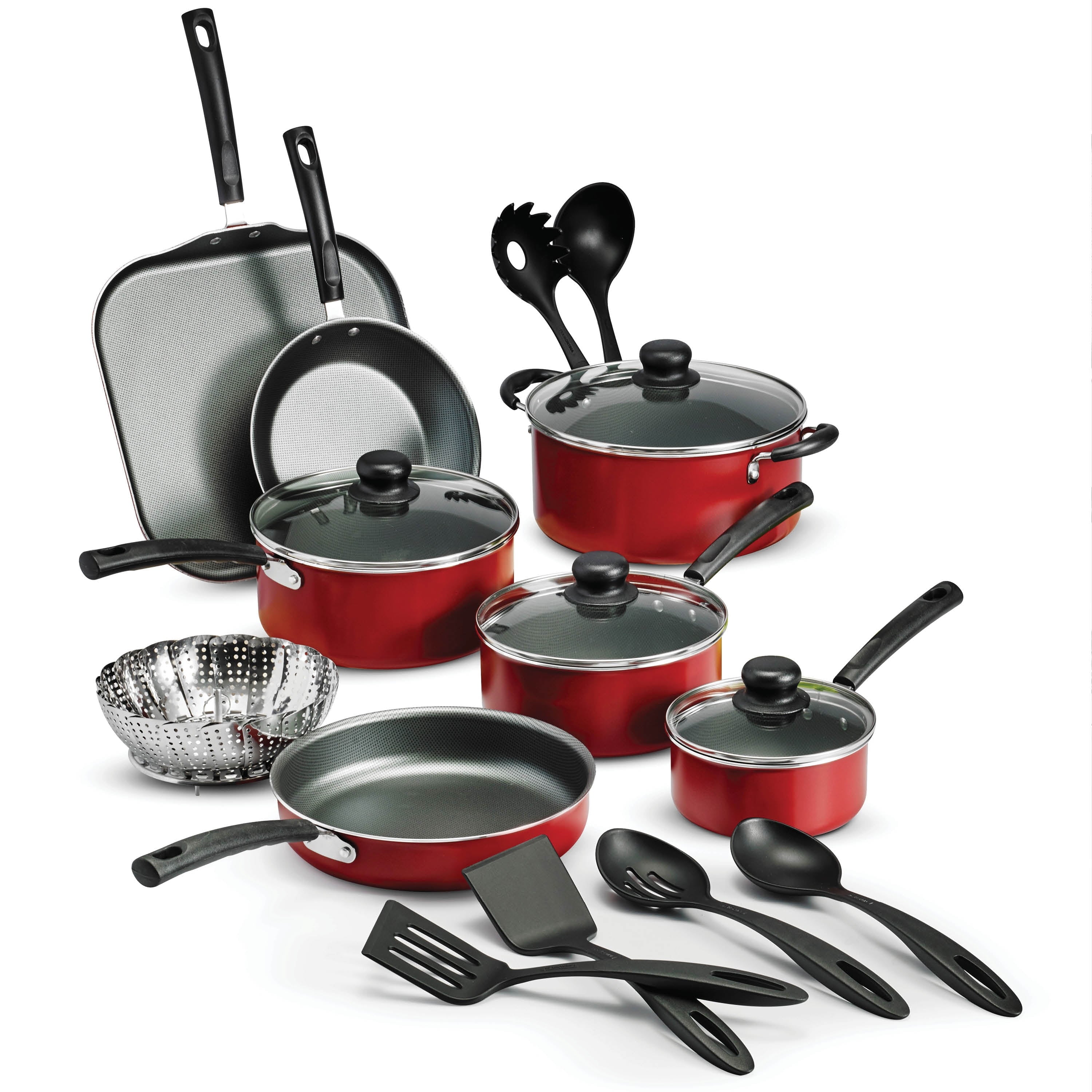 18 Piece Non-stick Cookware Set, Steel Gray Y614