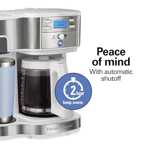 12 Cup Programmable Drip Coffee Maker & Single Serve Machine, Glass Carafe, White C564