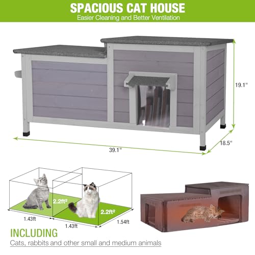 Large Weatherproof Insulated Outdoor Cat House with Liner V206