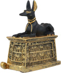 Black And Gold Finish Anubis Dog Cartouche Box Figurine Y6137