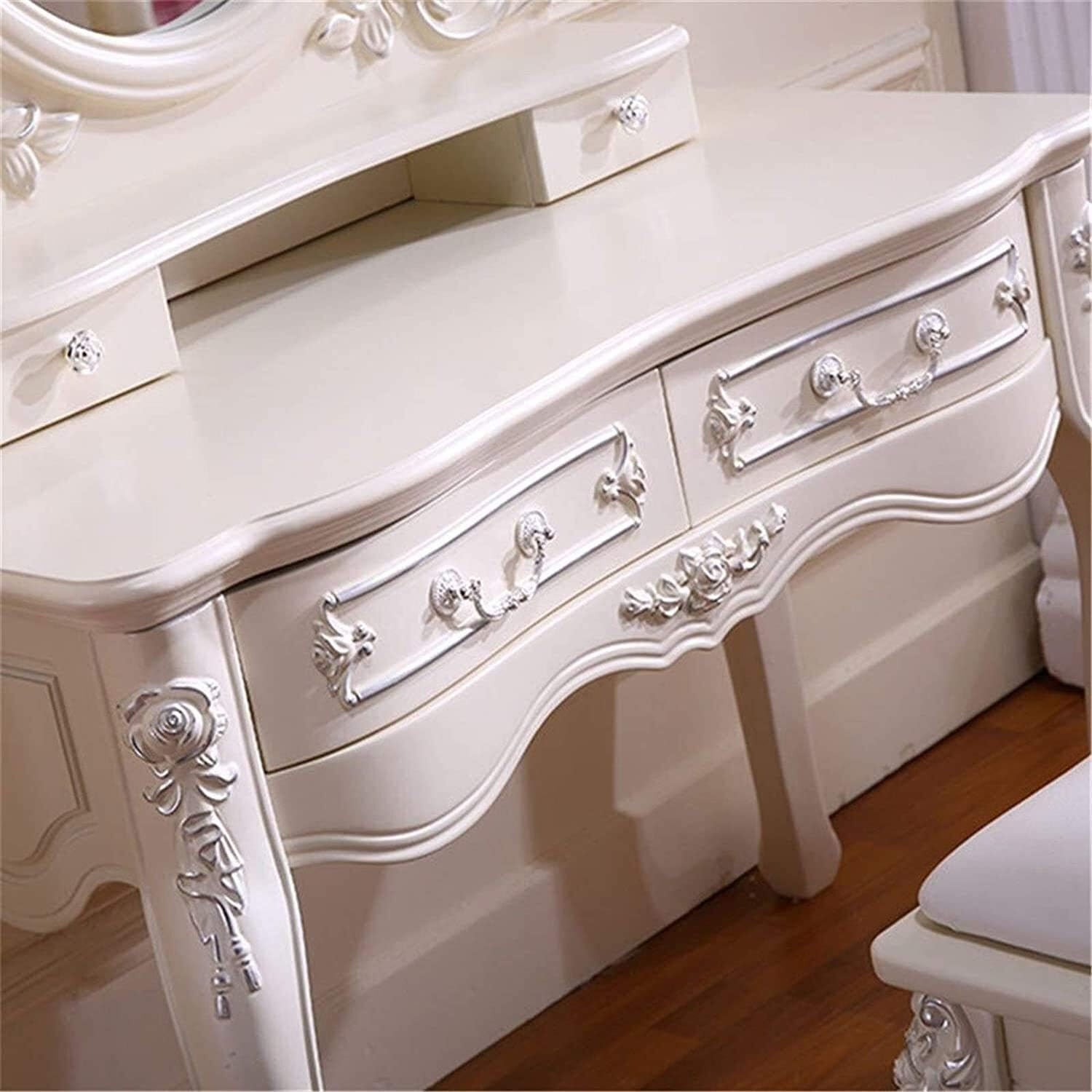 Solid Wood Dressing Vanity Table with Stool A490558