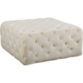 Cream Velvet Button Tufted Ottoman and Bench P25835