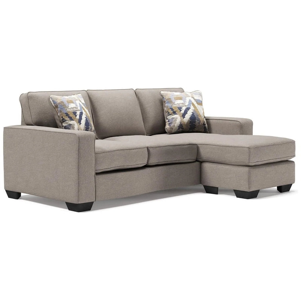 Stone Light Gray Fabric & Wood Sofa Chaise Z385