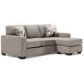 Stone Light Gray Fabric & Wood Sofa Chaise Z385