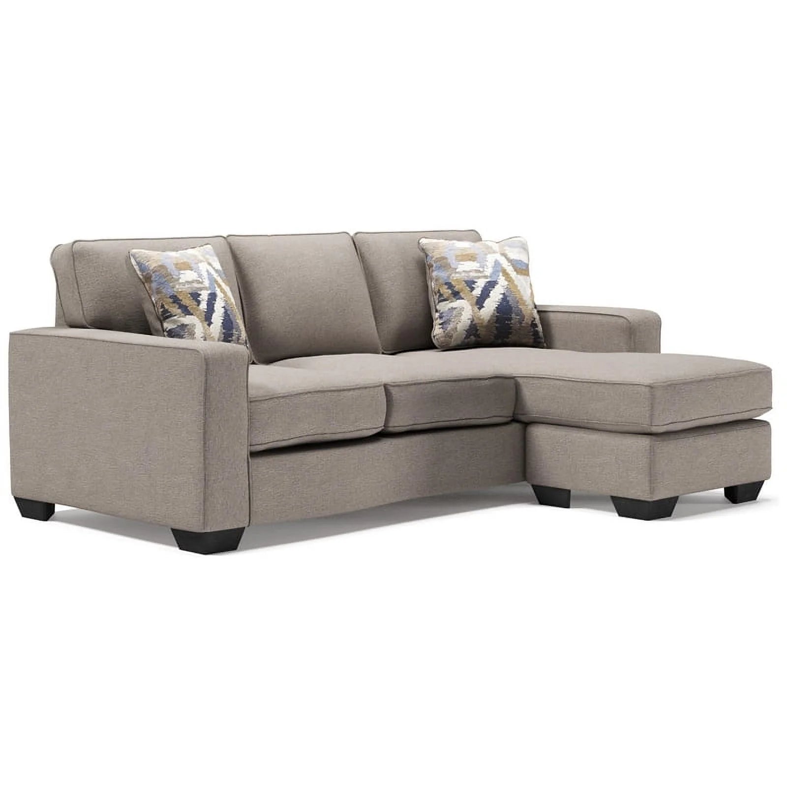 Stone Light Gray Fabric & Wood Sofa Chaise Z385