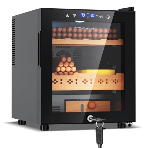 35L Electric Cigar Humidor Cabinet, 260 Counts, Spanish Cedar Wood Q708