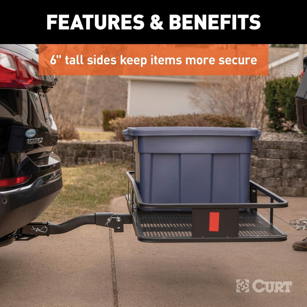 60 x 24-Inch Black Steel Basket Hitch Cargo Carrier S338665