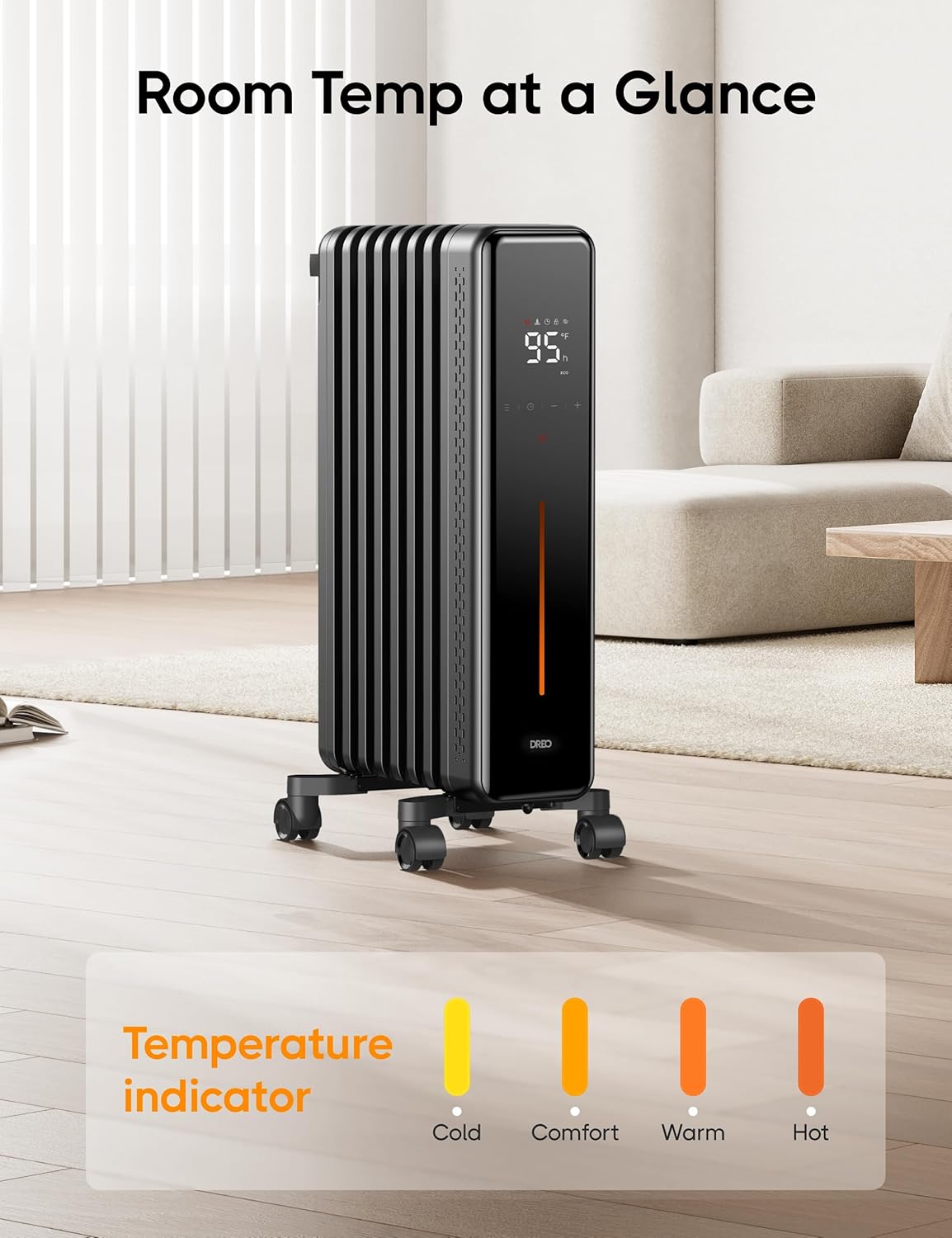 1500W Oil Filled Radiator Heater and 120° Oscillating Wall Mount Electric Space Heater Bundle U59683