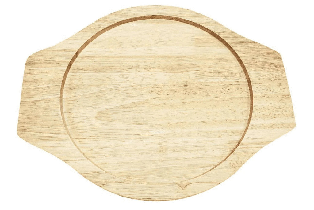 9.25 Inch Cast Iron Grill Pan with Rubber Wood Underliner I362