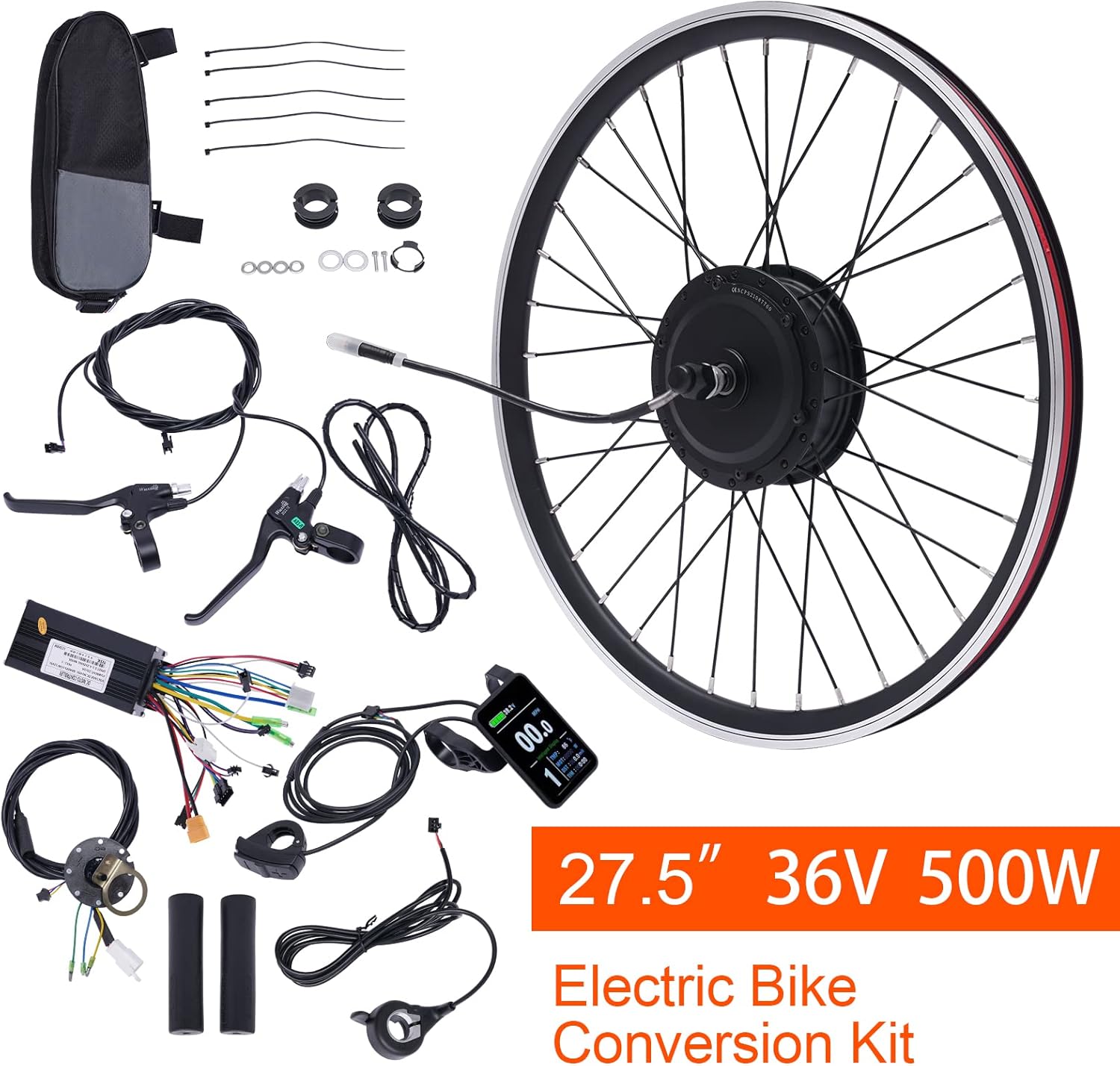 27.5" 500W Front Wheel Electric Bike Conversion Kit with LCD Display U537