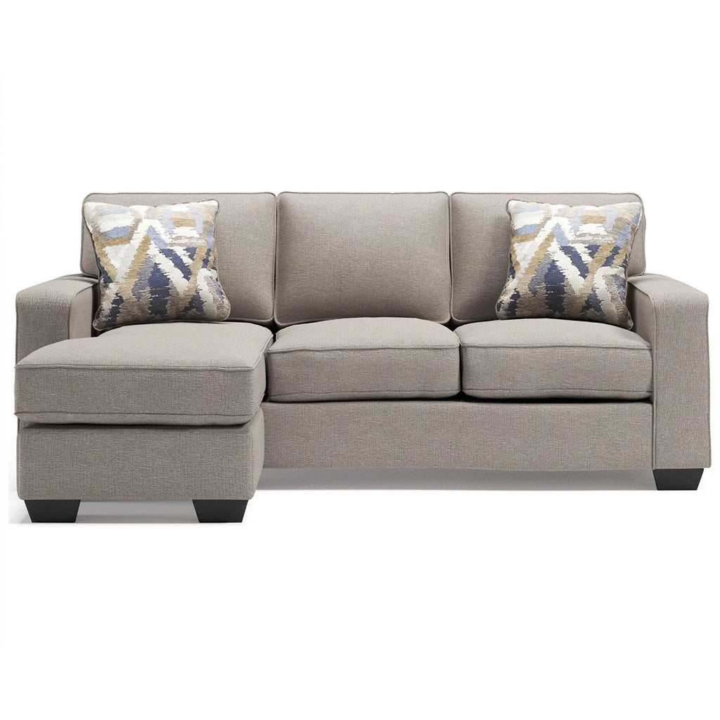 Stone Light Gray Fabric & Wood Sofa Chaise Z385