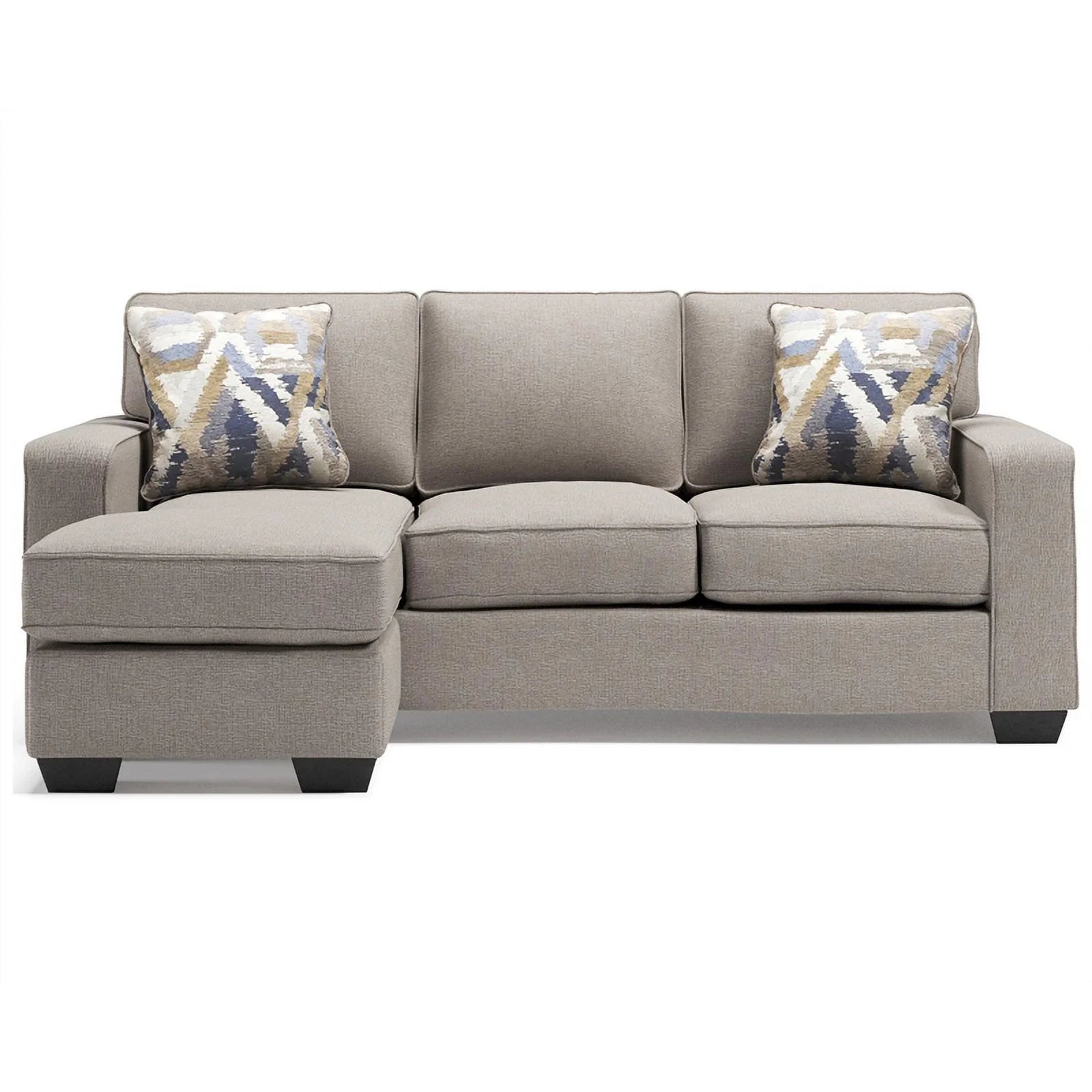 Stone Light Gray Fabric & Wood Sofa Chaise Z385
