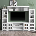 White Entertainment Wall Unit with Tempered Glass Door Z35238