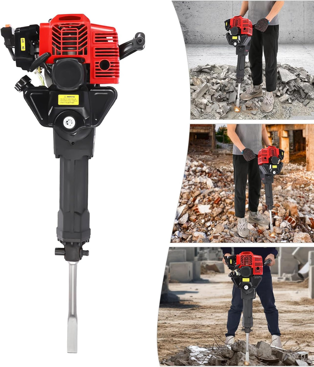 52CC 2 Stroke Gasoline Concrete Breaker with 2 Chisels L77602