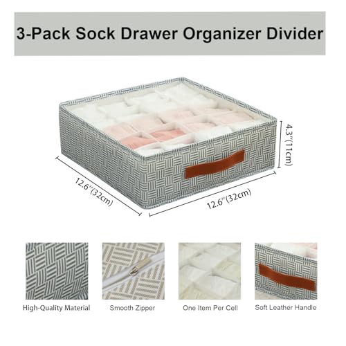 White 60 Cell Fabric Drawer Organizer A3552