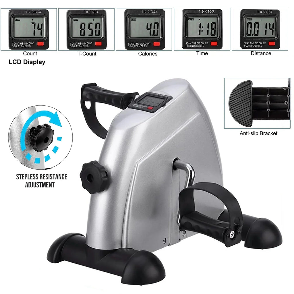 Under Desk Bike Pedal Exerciser Mini Exercise Bike with LCD Display C659602
