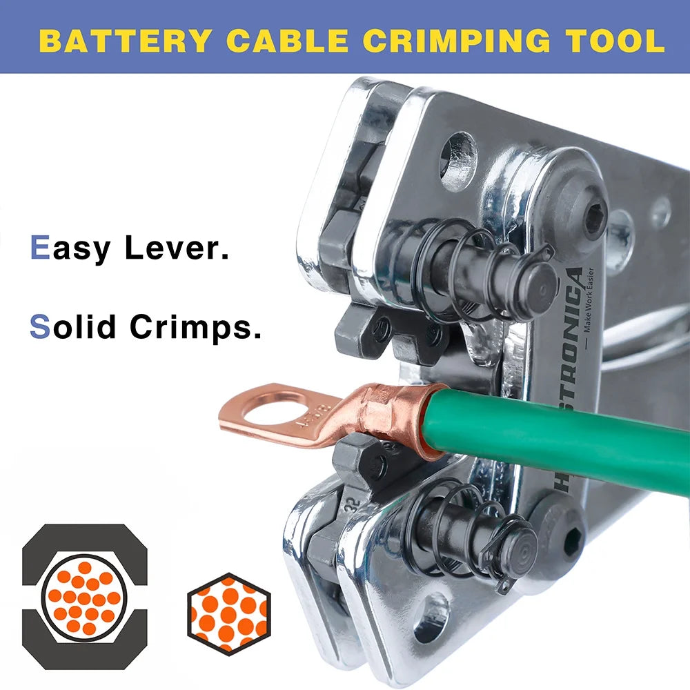 Battery Cable Lug Crimping Tool for AWG 10 8 6 4 2 1/0 A96295