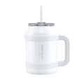 White 50 fl oz Vacuum Insulated Stainless Steel Mug with Lid and Straw I67009