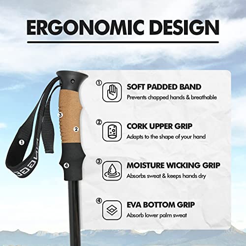 Adjustable Lightweight Collapsible Hiking Poles with Cork Grips Z575367