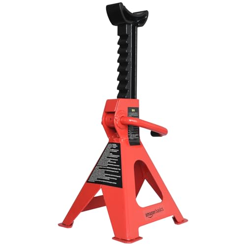 Steel Jack Auto Stands, 3 Ton Capacity, 1 Pair, Black and Red Z5311
