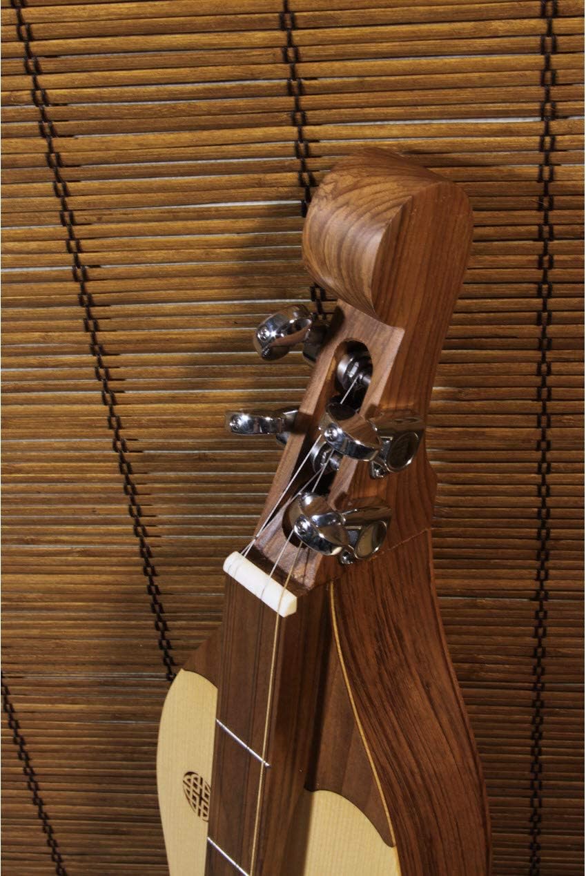 Mountain Dulcimer 4-String Vaulted Spruce Knotwork Walnut with Gig Bag Case and Replacement Strings H41524