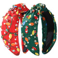 2 Pack Red Green Pearl Rhinestone Crystal Christmas Headband C516512