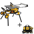 15 Amp Corded 10 in. Job Site Table Saw with Rolling Stand and Drill Driver Kit F324