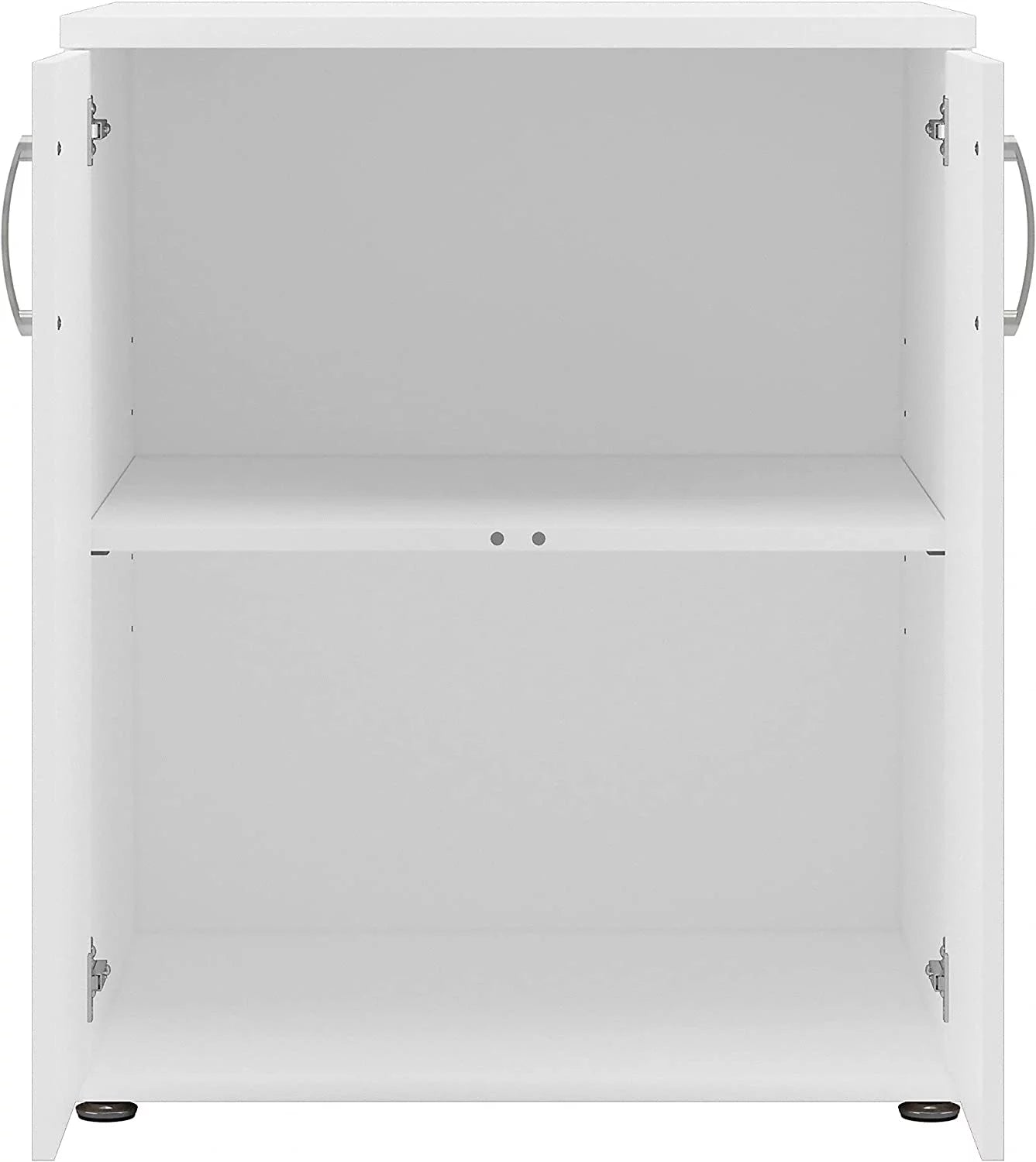 White Engineered Wood Laundry Room Cabinet with Doors V921