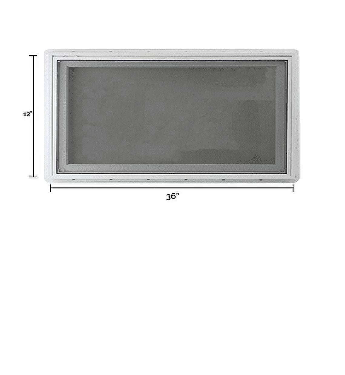 36" x 12" White Vinyl Casement Window with Tempered Low-E Glass W9886