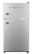 Compact Stainless Steel Top-Freezer Refrigerator, 3.2 cu ft Double Door Z50100