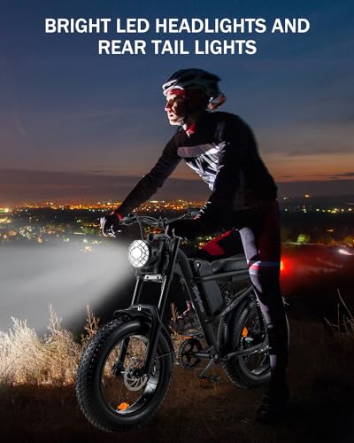 1500W Moped Style Electric Bike, 20 Inch Fat Tire, 6-Layer Full Suspension Ebike, 15.6AH Removable Battery J439108