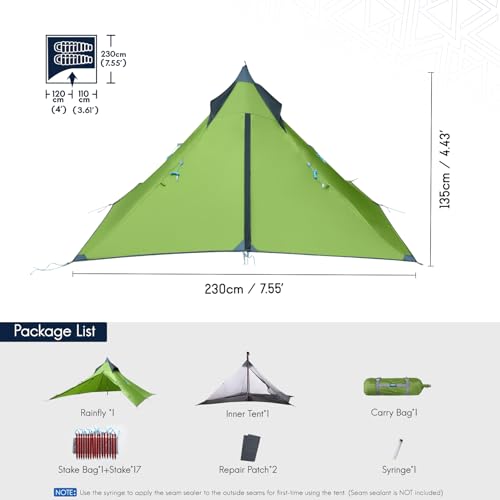 Ultralight 1 Person Backpacking Tent 3 Season Waterproof Ripstop Double Layer K716