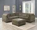 Tan Chenille Fabric Modular Sectional Sofa Set with Ottoman Y394739