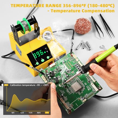 100W Digital Display Soldering Iron Station Kit with 2 Helping Hands G43453