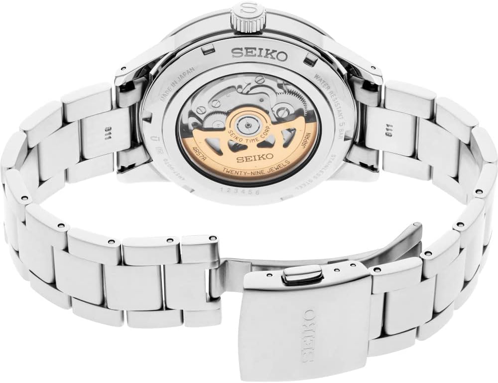 Black Dial Silver Stainless Steel Band Automatic Watch Q314