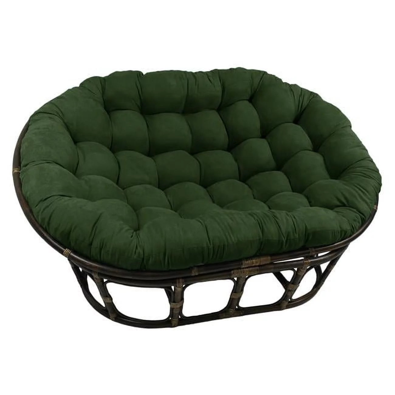 Oversize Double Papasan Chair Micro Suede Cushion Green R862