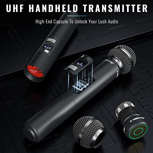Quad Channel Wireless Microphone System with 4 Handheld Dynamic Microphone I81870
