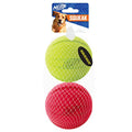 Red 4 Inch Diameter Rubber Dog Ball with Squeaker Y18791