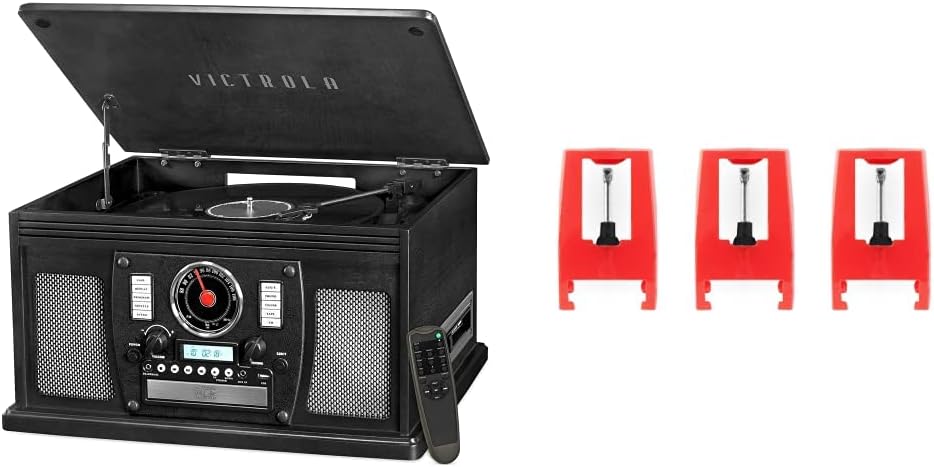 Mahogany Bluetooth Record Player with Turntable and Stereo Speakers N23015