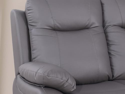 Black Oversized Manual Leather Recliner Sofa Couch with Cup Holders B828
