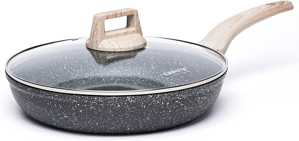 12-Inch Nonstick Granite Frying Pan with Glass Lid D278373
